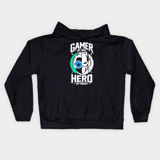 Gamer by Day Hero by Night Kids Hoodie